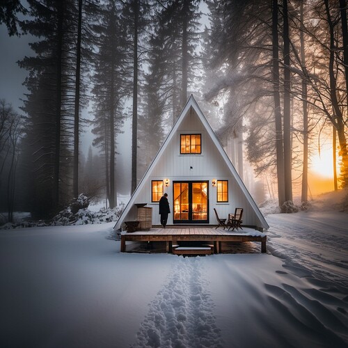 2023-11-16 22-12-04 - white cabin, during winter, ((snow)), blizzard, golden hour