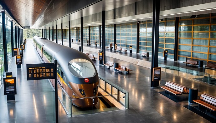 2024-03-02 22-52-24 - modern train station, warm finishes, polished concrete, forest seend through large glass windows, gl