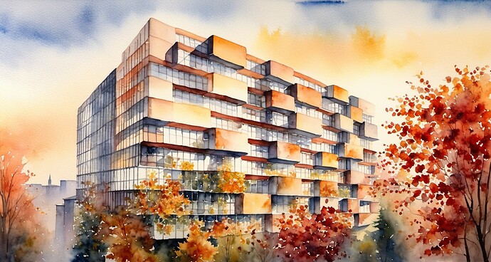 2024-06-11 17-29-26 - Award winning watercolor painting of modern parametric building, rounded overhang balconies, rounded