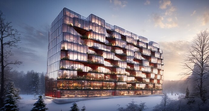 2024-06-11 17-27-18 - Award winning rendering of modern parametric building, rounded overhang balconies, rounded edges, go