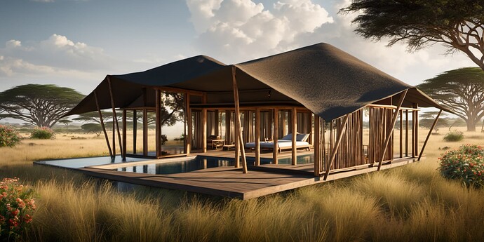 2024-02-22 23-21-26 - A photorealistic African-style lodge canopy with a pool in Serengeti with grassland backgrounds