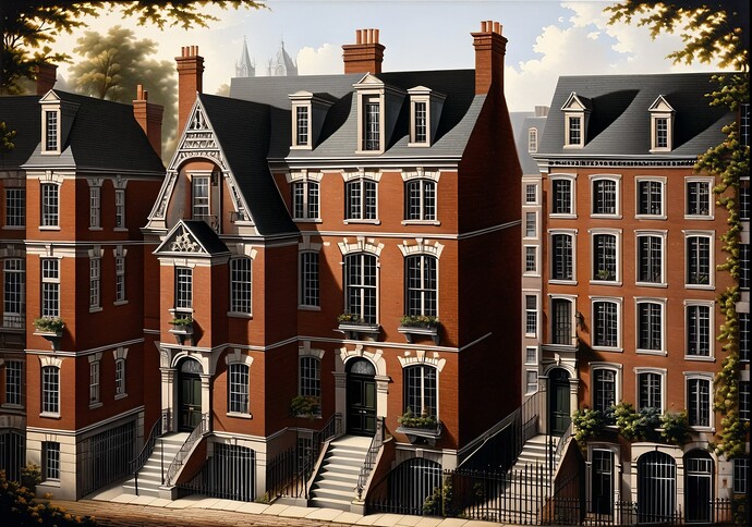 2025-04-02 18-53-56 -   19th century   lithographic  print style,   antique old look, 19th century townhouse, three levels