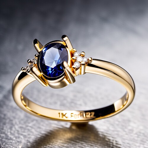 2024-03-29 10-41-38 - gold sapphire ring, product photo, 4k, large diamond, light refraction, sharp, focus, intricate deta