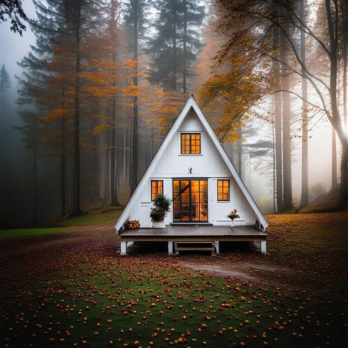 2023-11-16 22-19-50 - white cabin, during autumn