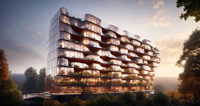 2024-06-11 17-26-27 - Award winning rendering of modern parametric building, rounded overhang balconies, rounded edges, go