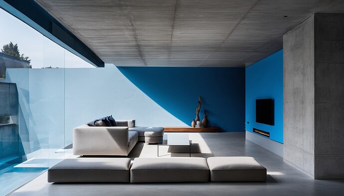 2024-10-10 19-49-37 - concrete basement space, outdoor area casts light into the room, blue colour is the sky, tv on the r