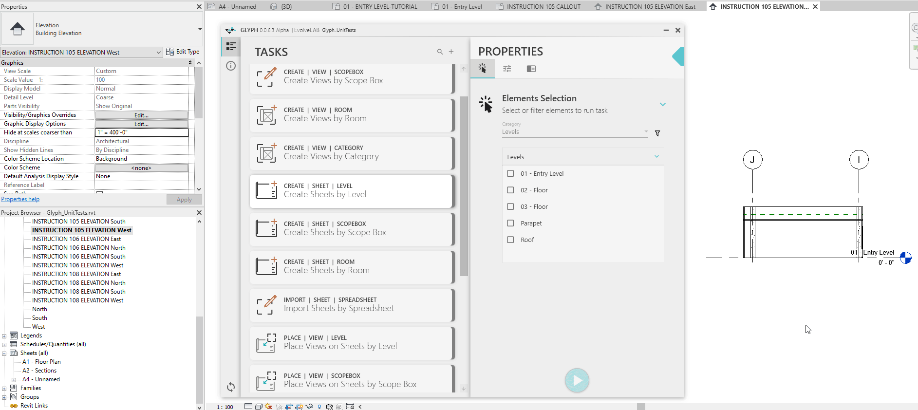 Create sheets by level