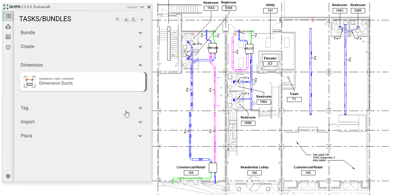 DimensionDuctsToDatumGrids